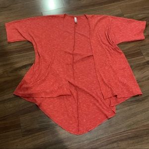 EUC heathered red kimono cardigan